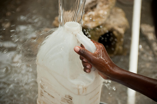 filling a jug of water