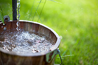 water filling a bucket